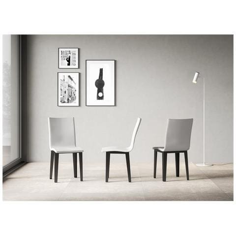 Sedia Armida Gambe Antracite Cuscino Bianco 01 (gambe Coniche) - Foto 2