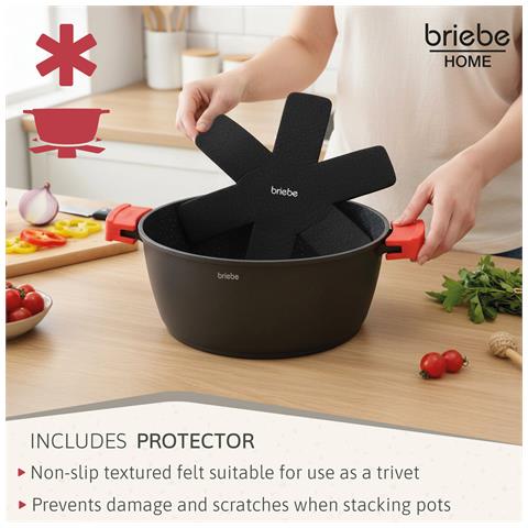 Black Titanium Pentola Induzione Antiaderente Titanio 20cm Alluminio Fuso Senza Pfoa, Coperchio Nero - Foto 16