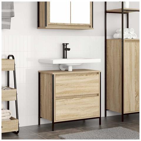 Mobile Lavabo da Bagno con Cassetti Rovere Sonoma 60x34,5x60 cm - Foto 1