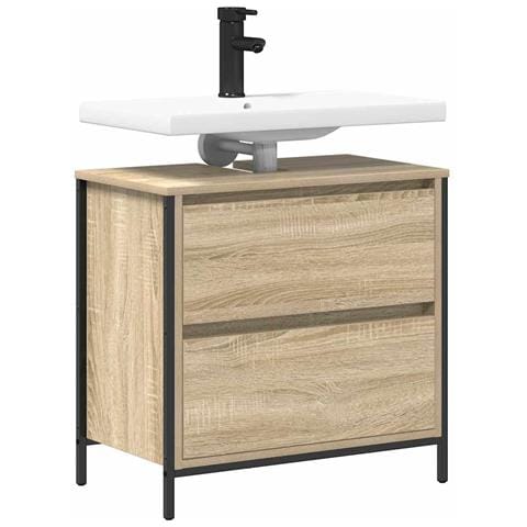 Mobile Lavabo da Bagno con Cassetti Rovere Sonoma 60x34,5x60 cm - Foto 9