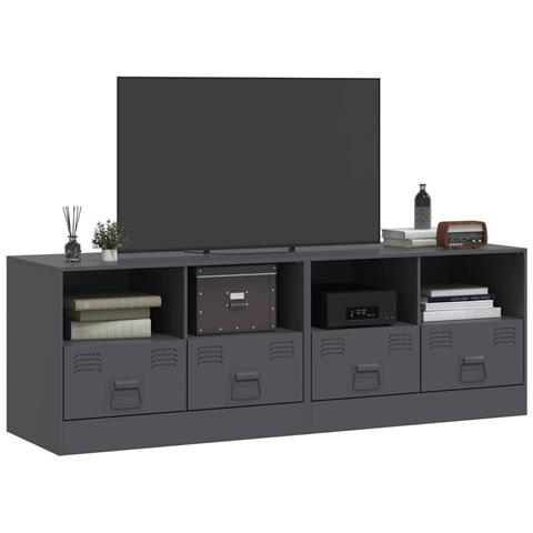 Mobili Tv 2 Pz Antracite 67x39x44 Cm In Acciaio - Foto 3