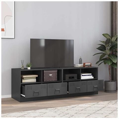 Mobili Tv 2 Pz Antracite 67x39x44 Cm In Acciaio - Foto 1