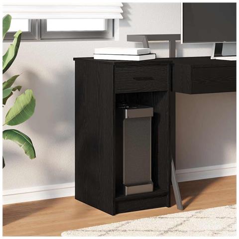 Supporto A Torre Per Computer Con Cassetto Nero 35x45x77 Cm - Foto 3