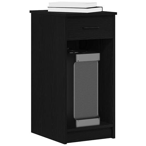 Supporto A Torre Per Computer Con Cassetto Nero 35x45x77 Cm - Foto 1