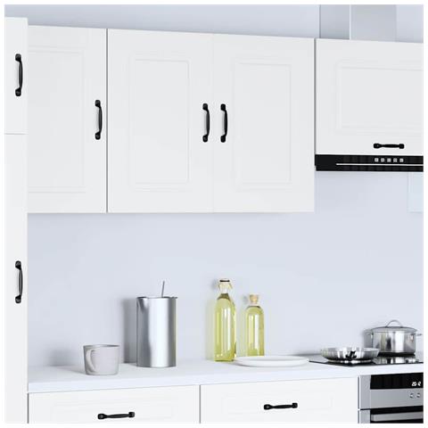 Pensile Da Cucina Kalmar Bianco In Legno Multistrato - Foto 3