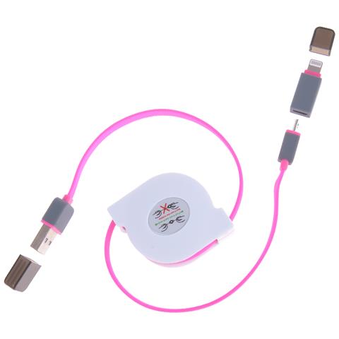 Dam Cavo Avvolgibile 2 In 1 4x1x12 Cm. Colore Rosa - Foto 1