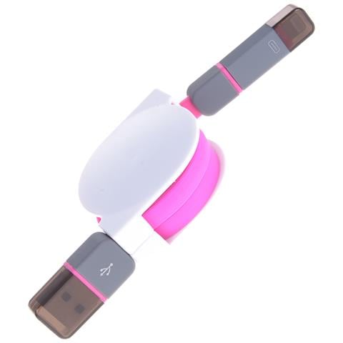 Dam Cavo Avvolgibile 2 In 1 4x1x12 Cm. Colore Rosa - Foto 3