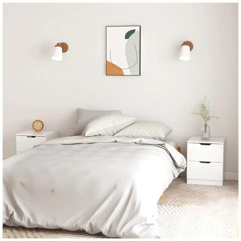 Lusso Casadino -  Comodini 2 Pz Bianco Lucido 40x40x50 Cm In Legno Multistrato - Foto 7
