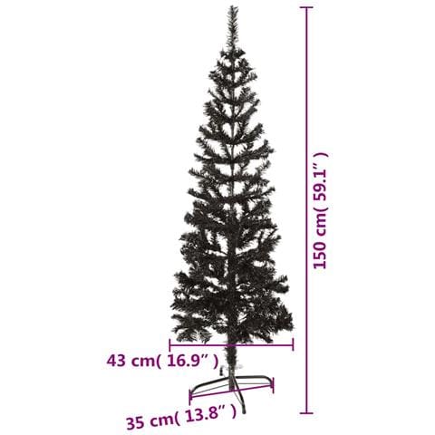 Albero Di Natale Sottile Nero 150 Cm - Foto 8
