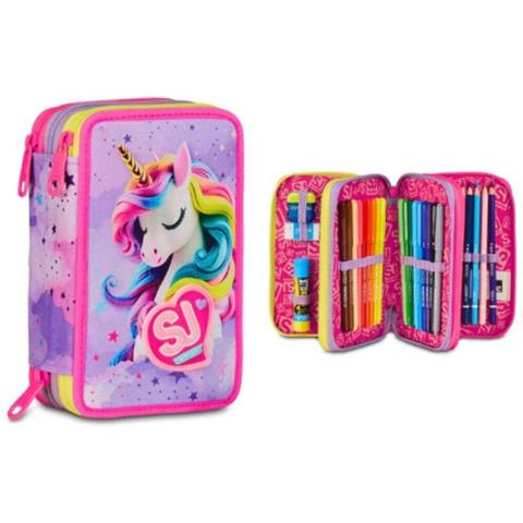 Astuccio 3 Zip Sj Gang Fable Journey Unicorno Girl - Foto 1