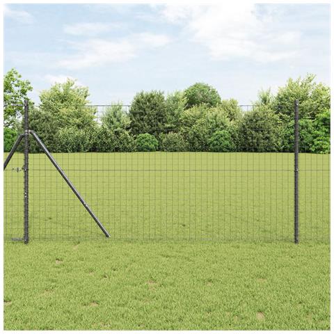 Recinzione Euro con 7 Poste 1.2x10 m Acciaio Zincato Grigio - Foto 2