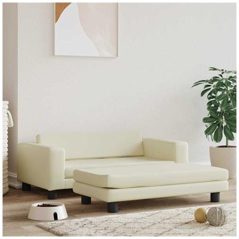 Lettino per Cani con Estensione Crema 100x50x30cm in Similpelle - Foto 2