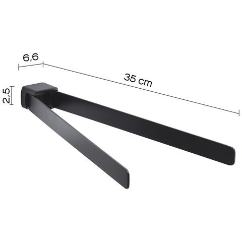 Portasalviette A Snodo Da Muro In Ottone E Cromall Pi23 Serie Pirenei Nero Opaco - Foto 2