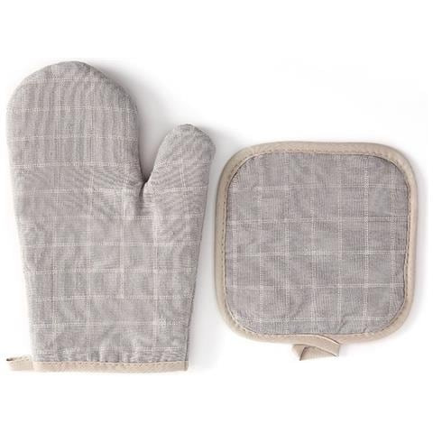 Set Di Guanti E Presine Per Forno A Microonde Da Cucina - Protezione Termica Grey - Foto 1
