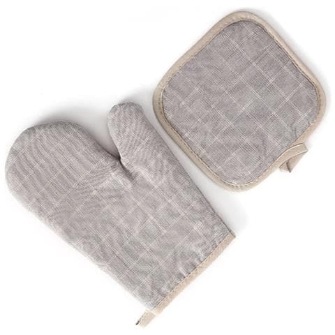 Set Di Guanti E Presine Per Forno A Microonde Da Cucina - Protezione Termica Grey - Foto 4