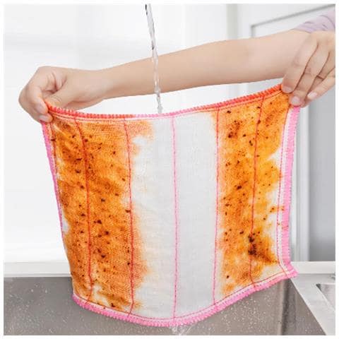 Strofinacci Da Cucina 10 Pezzi Riutilizzabili Rosa E Bianchi 25x25 Cm - Foto 2