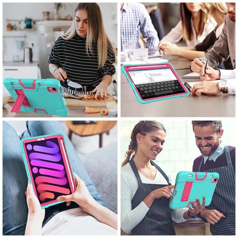 Custodia Per Ipad Mini 6 8.3"" Con Supporto E Alloggiamento Per Stilo Menta - Foto 4