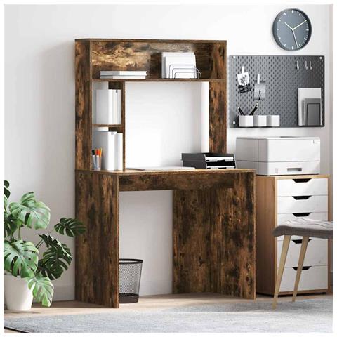 Scrivania Rovere fumo 91 x 50 x 149 cm Legno multistrato - Foto 2