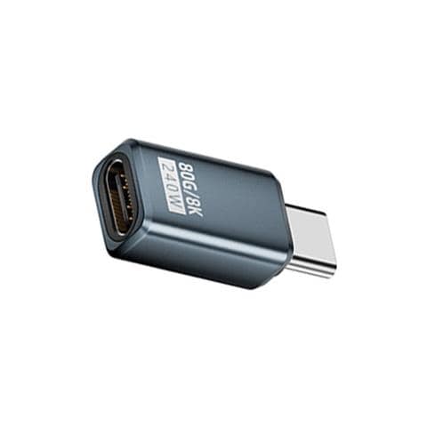 Adattatore Usb-c Femmina A Maschio 240w 80gbps - Connettore Dritto (confezione Da 2) Grey - Foto 3