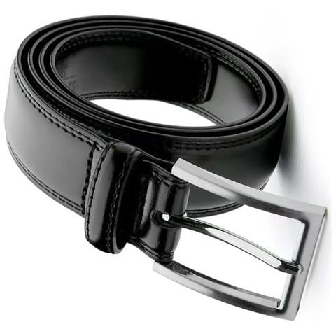 Cintura Da Uomo Con Fibbia Ad Ardiglione In Pelle Pu Nera Da 120 Cm - Stile Retrò - Foto 3