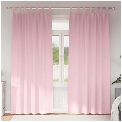 Tende con tende 2 pcs Rosa Baby 260x140cm Poliestere - Foto 2