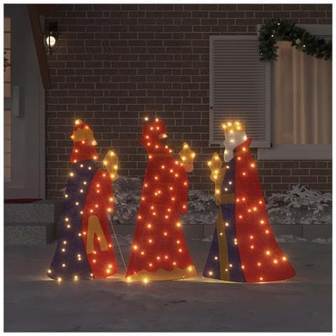 Illuminazione Natalizia 3 pcs Bianco caldo 105 cm Tessuto - Foto 2