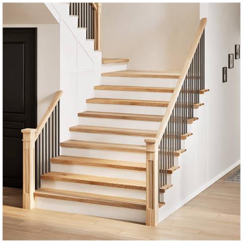 Gradini 8 pz 120x25x2 cm in Rovere Massello Non Trattato - Foto 2