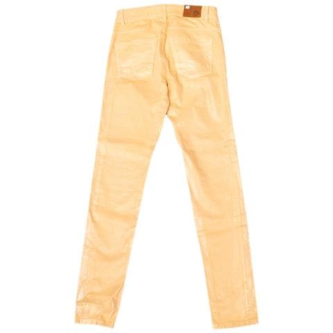 Pantaloni Lucidi Elasticizzati Con Basso Con Taglio Skinny Jwt010 Donna - Foto 2