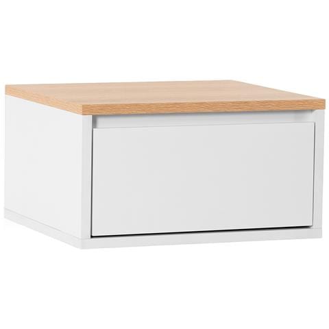 Comodino Sospeso Desi 1 Cassetti Colore Bianco /rovere - Foto 1