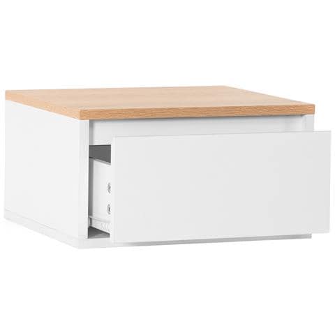 Comodino Sospeso Desi 1 Cassetti Colore Bianco /rovere - Foto 2