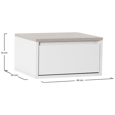 Comodino Sospeso Desi 1 Cassetti Colore Bianco /rovere - Foto 7