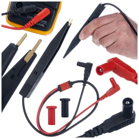 Cavi Di Misura Per Multimetro 1000v / 20a - Punta A Spillo, Isolamento In Silicone | Lunghezza 50 Cm, Compatibile Con Smd - Foto 1