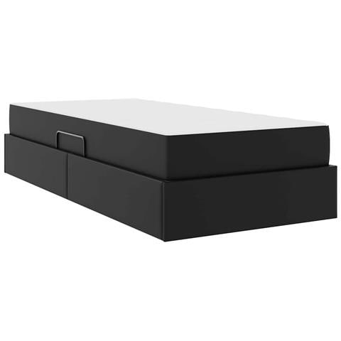 Letto con contenitore e materasso 2 pcs Nero Pelle - Foto 9