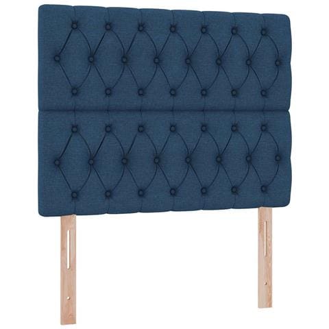 Letto con contenitore e materasso Blu 120 x 190 cm Tessuto - Foto 9