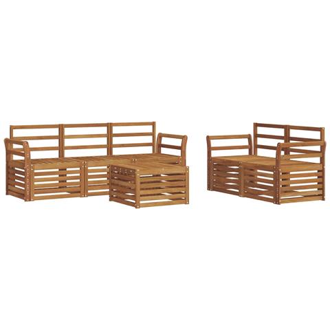Set divani 6 pcs Naturale Legno di Acacia Massello - Foto 1