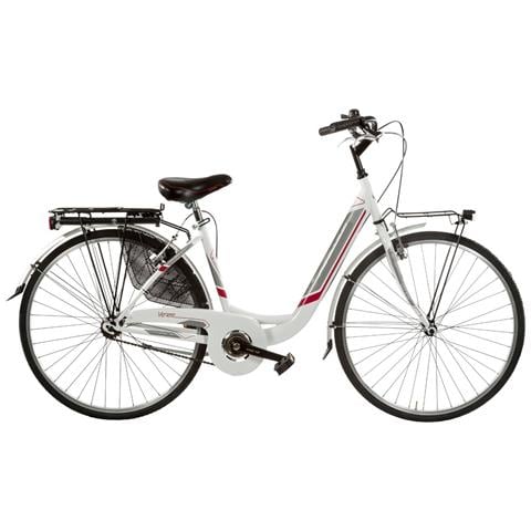 Bici Da Donna Misura 26 X 1,75 Bicicletta Linea Venere City Bike Senza Cambio 1v Completa Di Accessori Con Luci A Led - 40 Bianco Rosso - Foto 1