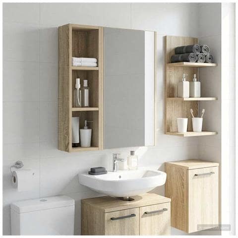 Armadio da bagno a muro Rovere Sonoma 20 x 14 x 70 cm - Foto 2