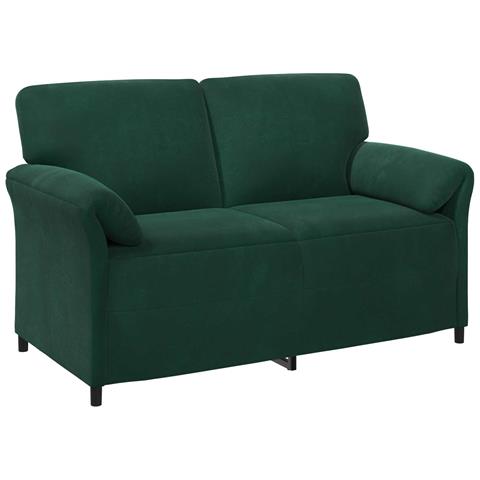 Divano a 2 Posti Verde Scuro 158 x 83 x 95 cm Velluto - Foto 1