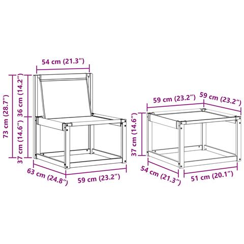 Set di divani da esterno 4 pcs Bianco e Grigio Chiaro - Foto 9