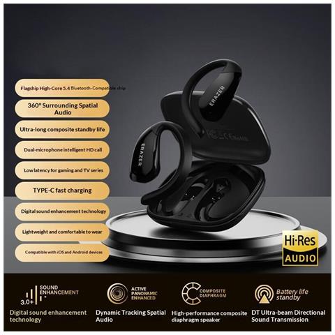 Auricolari Open-Ear - Nero - Foto 4
