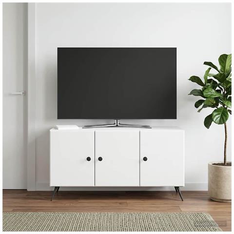 Mobile TV Bianco 99 x 34,5 x 50 cm Legno ingegnerizzato - Foto 2