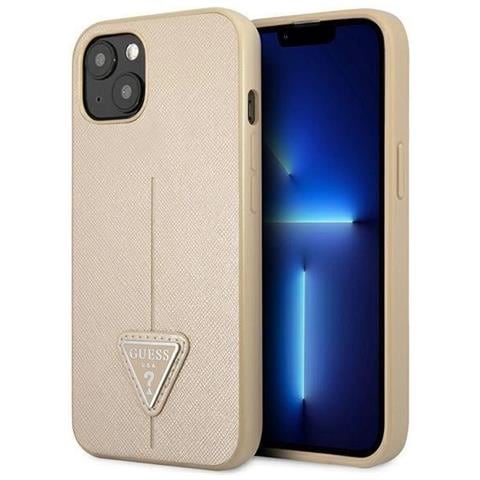 Indovina Guhcp14mpsatle Iphone 14 Plus 6.7 Custodia Color Sabbia /sabbia Saffiano Con Logo A Triangolo - Foto 1