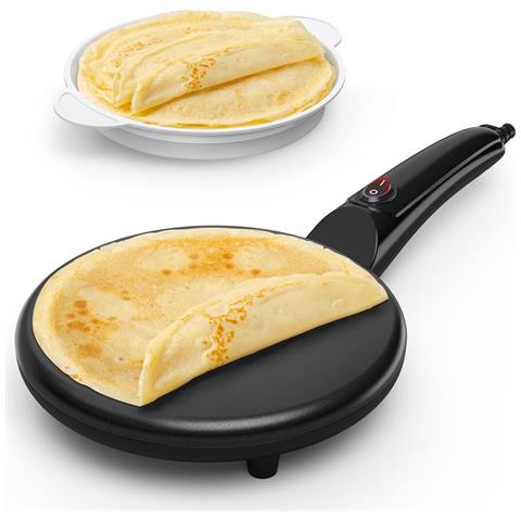 Crepiera elettrica AN-108. 800 W. piastra antiaderente 20 cm. nera - Foto 1