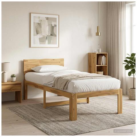 Letto Singolo con Testiera ROSTOCK Bianco 100 x 200 cm - Foto 2