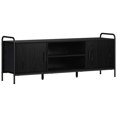 Mobile TV 133 x 33 x 50 cm Rovere Nero Legno ingegnerizzato - Foto 1