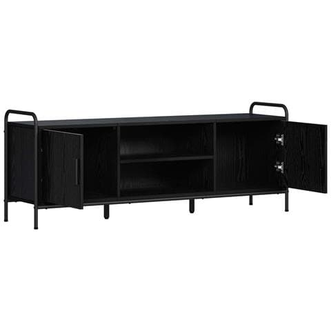 Mobile TV 133 x 33 x 50 cm Rovere Nero Legno ingegnerizzato - Foto 2