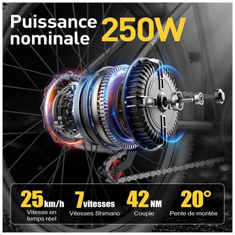 250W Elettrica, Mountain Bike da 26 pollici, Batteria al litio 36V / 10Ah, Velocità massima 25km /h, Blu - Foto 2