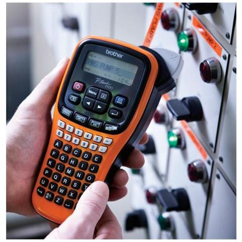 Etichettatrice Portatile Formato 12 mm Schermo LCD 20 mm / sec Nera e Gialla - Foto 6