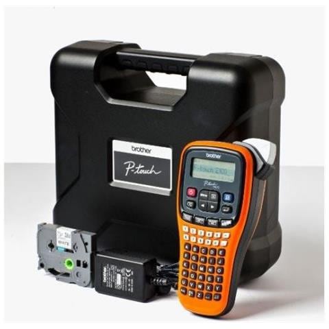 Etichettatrice Portatile Formato 12 mm Schermo LCD 20 mm / sec Nera e Gialla - Foto 1