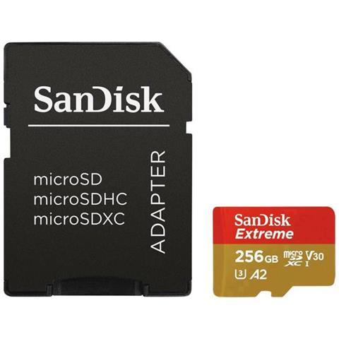 Scheda di Memoria MicroSDXC Extreme 256 GB UHS-I di Classe 3 Velocità 160 MB / s con Adattatore - Foto 1